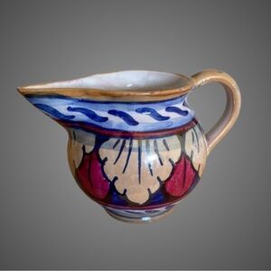 Vintage Italian luster pottery creamer bohemian Maximalism